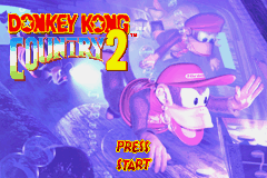 Donkey Kong Country 2 title screen for GameBoy Advance